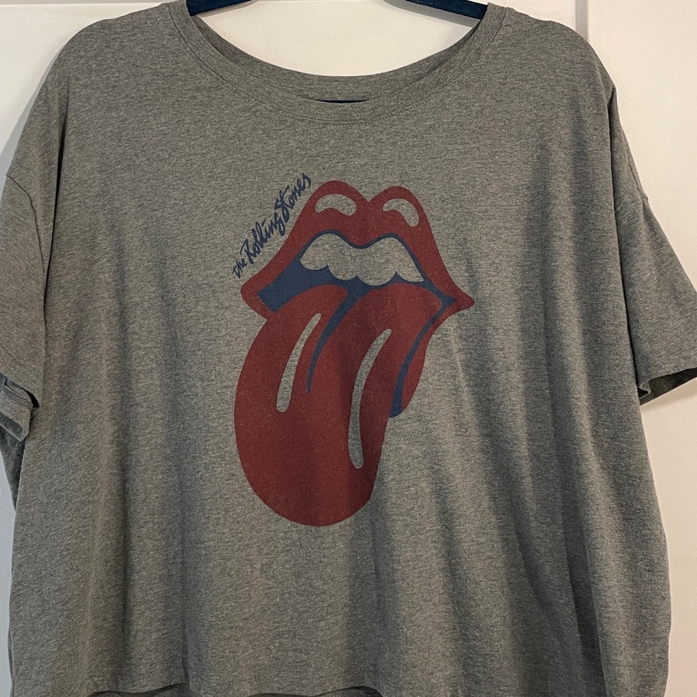The Rolling Stones Tee Cropped SS Heather Gray Size XXL - Picture 2 of 4